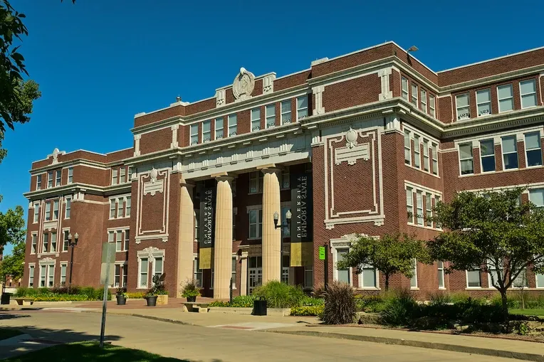 Front of Plumb Hall on Emporia State University Campus